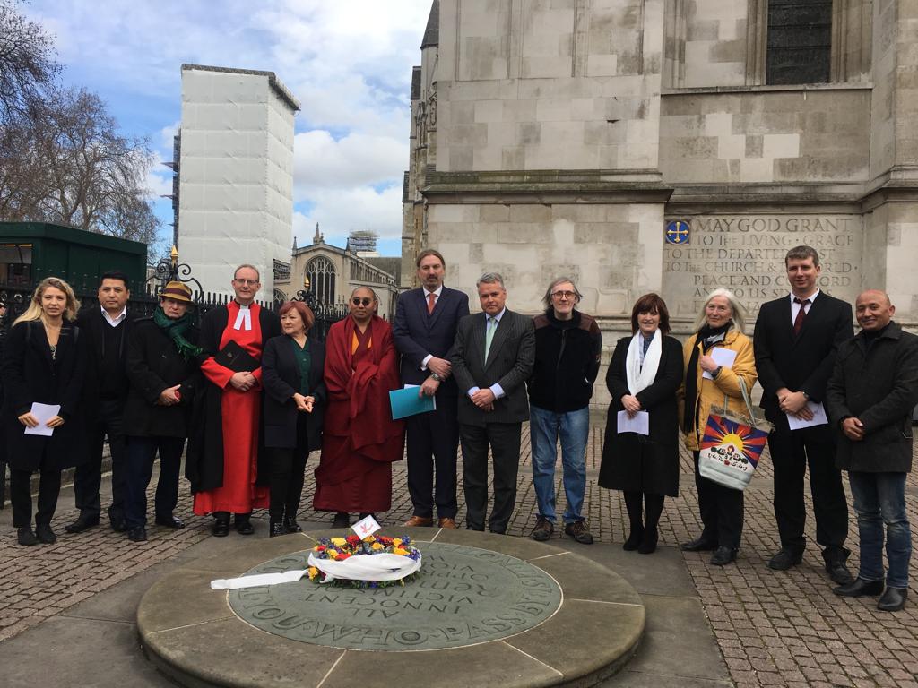 Tibet Society Holds Wreath Laying Ceremony At Westminster Abbey