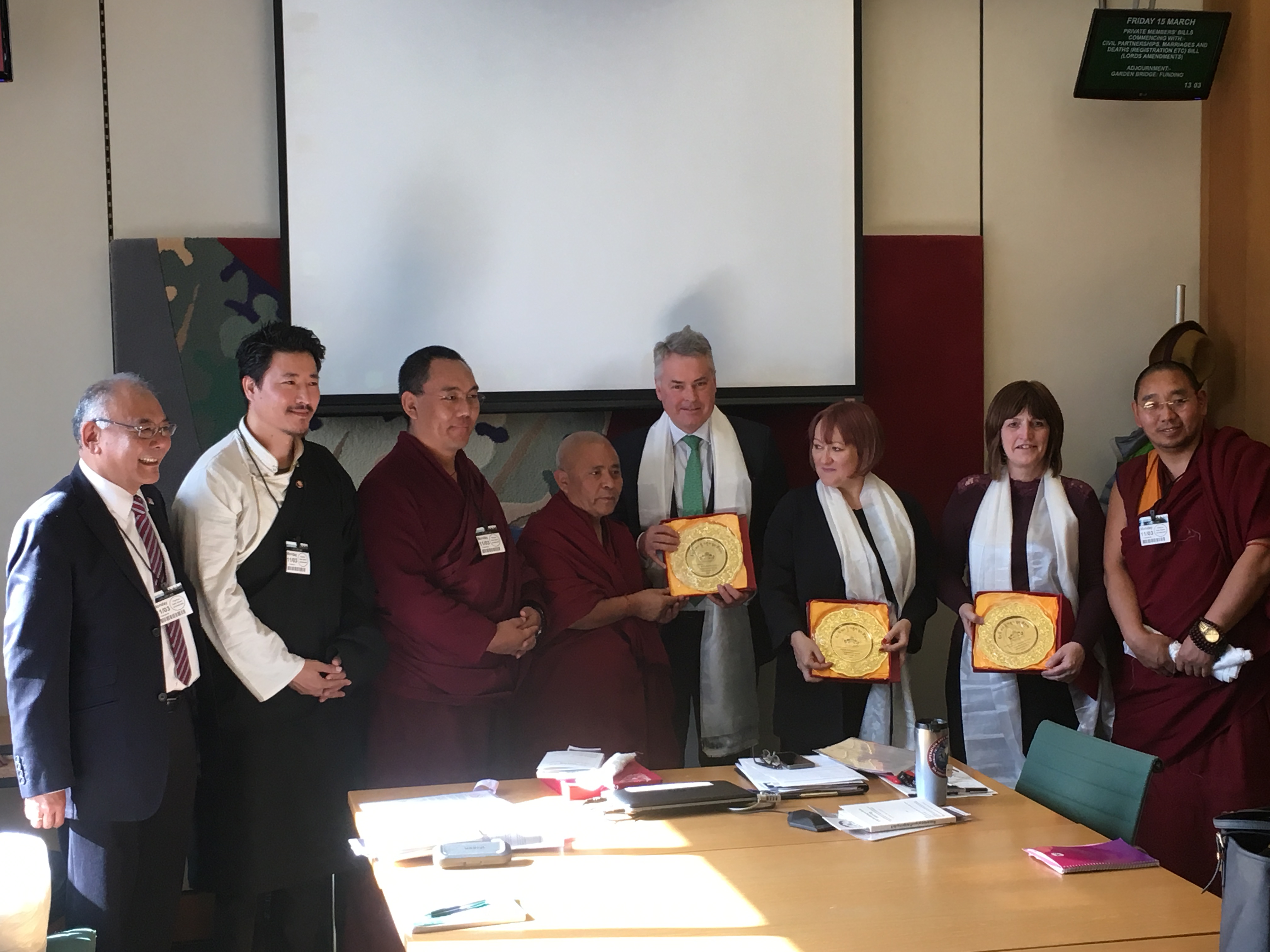 Four Member Tibetan Delegation Brief Members of the All-Party Parliamentary Group for Tibet